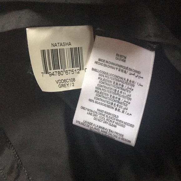 BCBG MAX AZRIA grey dress taffeta with bell sleeves - Picture 10 of 11